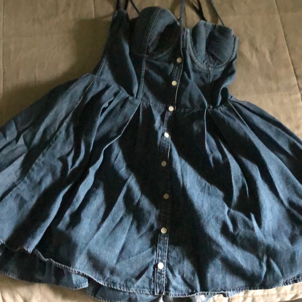 Victoria secret pink denim mini dress balconet